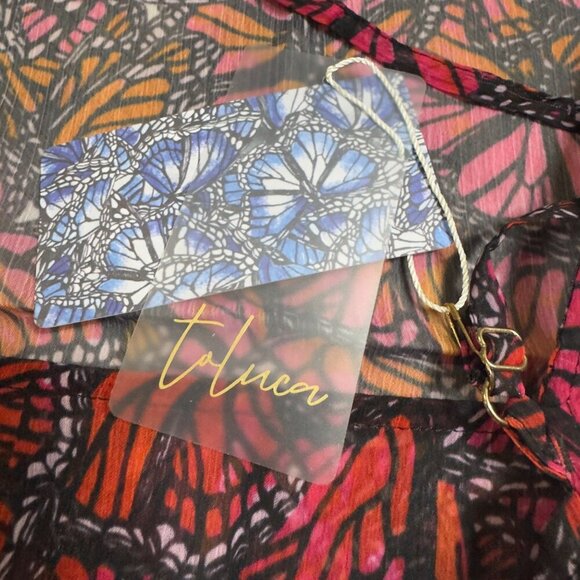 Toluca Swim String Bikini & Gisele Cover Up Dress Set NWT XS/S 30-32 D+ Red Pink - Picture 8 of 8